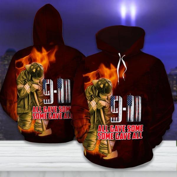 9-11 All Firefighter Kneeling And Fire 3D All Over Print | For Men & Women | Adult | HP1421-BehighStyle