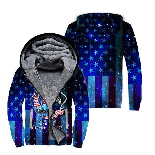 911 Never Forget United We Stand Fleece Zip Hoodie All Over Print | For Men & Women | FZ147-BehighStyle