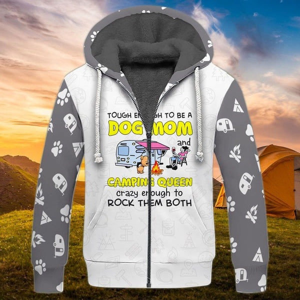 A Dog Mom Camping Queen Fleece Zip Hoodie All Over Print | For Men & Women | FZ190-BehighStyle