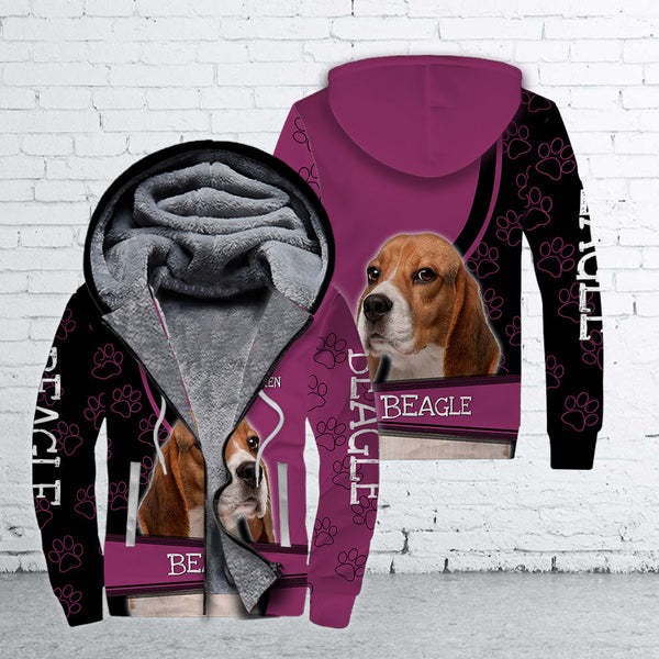 A Girl And Her Beagle Fleece Zip Hoodie All Over Print | FZ289