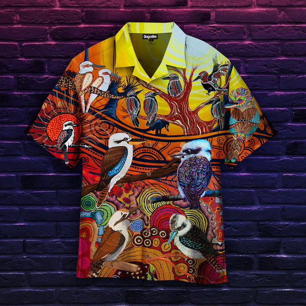 A Spirit Bird - Kookaburra Dreaming Aboriginal Art Hawaiian Shirt | For Men & Women | HW2273-BehighStyle