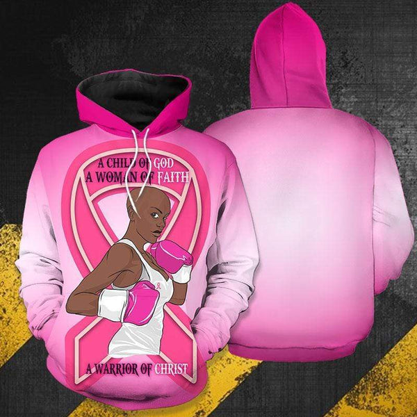 A Warrior Of Christ Breast Cancer Awareness Afro Girl 3D All Over Print | Adult | HP2859