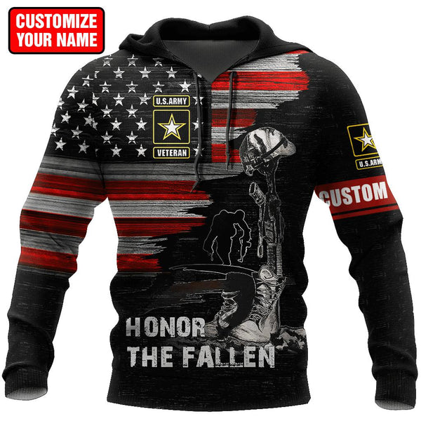 Honor the Fallen US Veteran Personalized Name 3D All Over Printed Hoodie | Adult | CN401