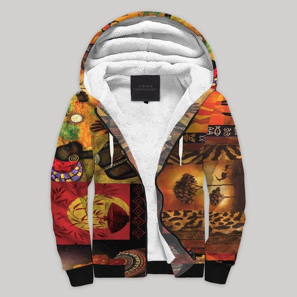 African Blanket Fleece Zip Hoodie All Over Print | FZ654