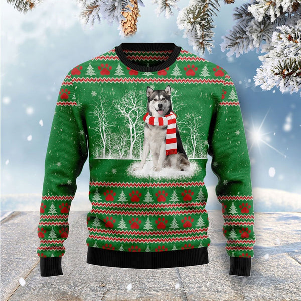 Alaskan Malamute Winter Tree Ugly Christmas Sweater | For Men & Women | Adult | US1245-BehighStyle