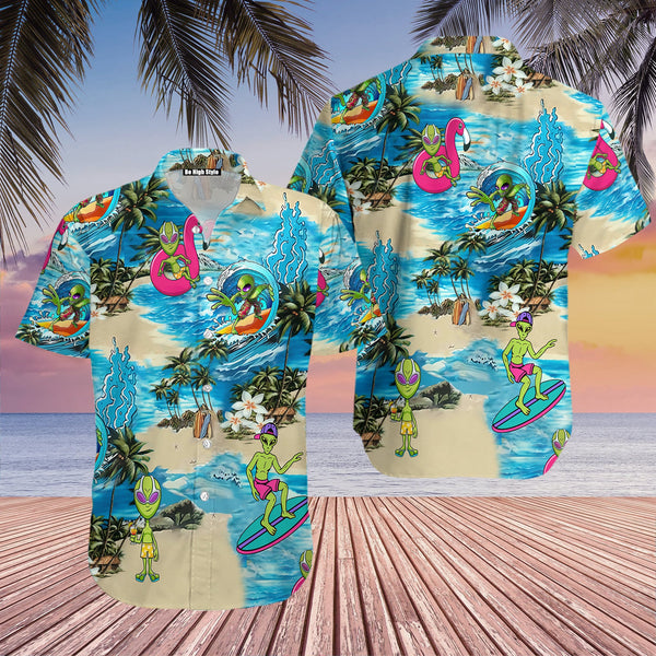 Alien On The Beach Hawaiian Shirt  | For Men & Women |  HW2567