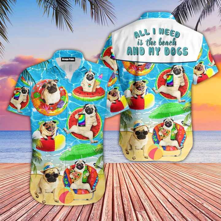 All I Need Is The Beach And My Dogs Aloha Hawaiian Shirt | For Men & Women | HW980-BehighStyle