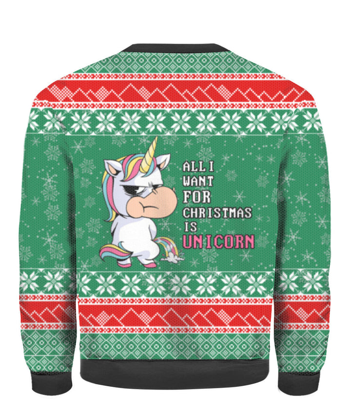 All I Want For Christmas Is A Unicorn Ugly Christmas Sweater | For Men & Women | Adult | US1549-BehighStyle