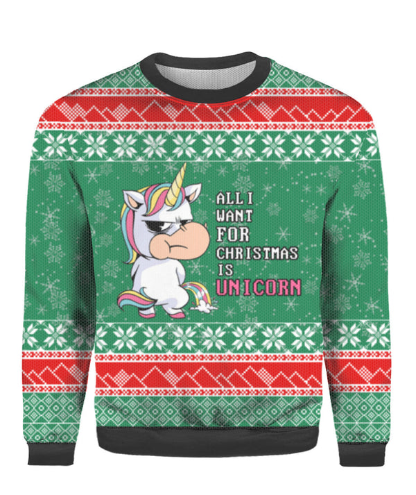 All I Want For Christmas Is A Unicorn Ugly Christmas Sweater | For Men & Women | Adult | US1549-BehighStyle