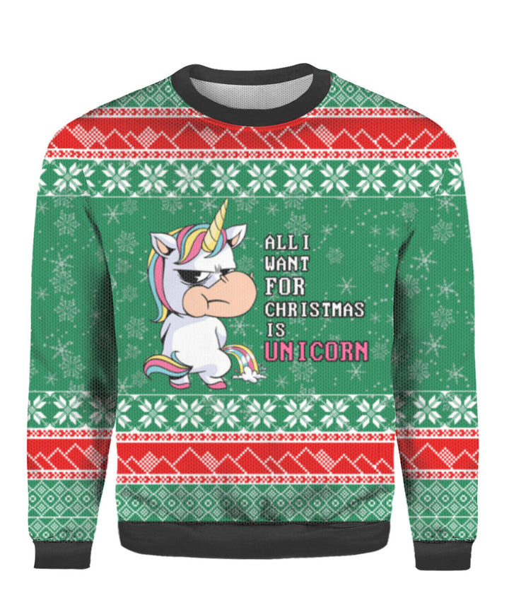 All I Want For Christmas Is A Unicorn Ugly Christmas Sweater | For Men & Women | Adult | US1549-BehighStyle