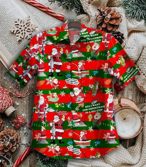 All I Want For Christmas Is Big Fish Hawaiian Shirt | For Men & Women | HW2783-BehighStyle