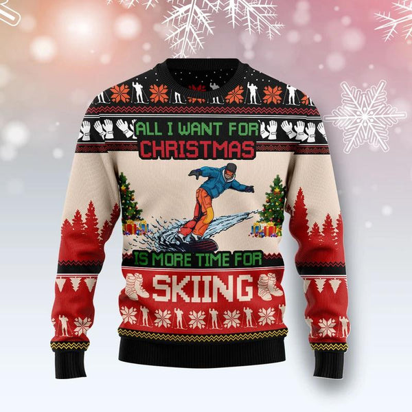 All I Want For Christmas Is Skiing Ugly Christmas Sweater | For Men & Women | Adult | US1275-BehighStyle