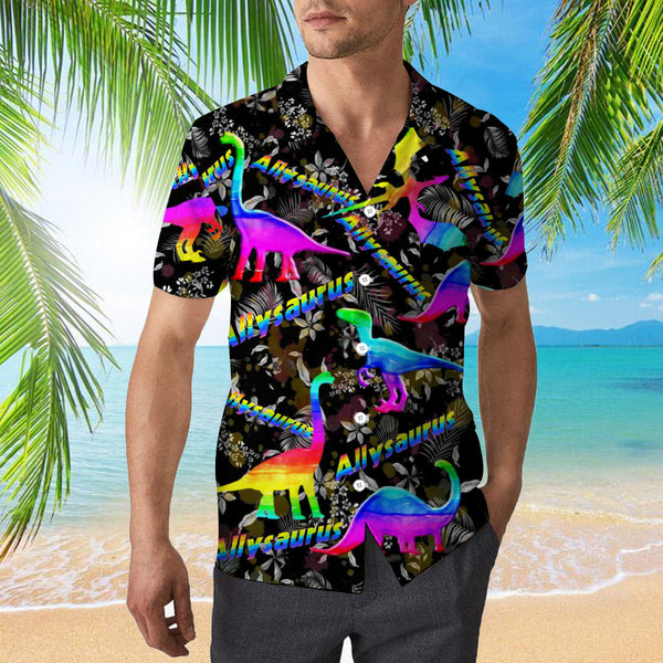 Allysaurus Pride LGBT Ally Dinosaur Hawaiian Shirt | For Men & Women | HW1982-BehighStyle