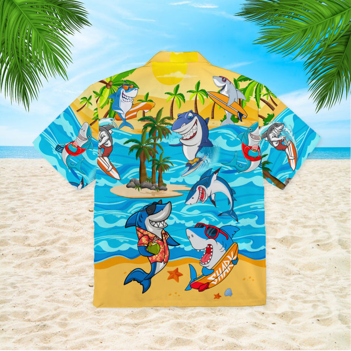 Aloha Shark In Summer Hawaiian Shirt | For Men & Women | HW371-BehighStyle