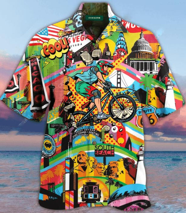 Amazing Cycling Colorful Hawaiian Shirt | HW3336