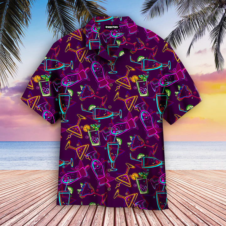 Amazing Night Happy Cocktails Flowers Hawaiian Shirt | For Men & Women | HW2225-BehighStyle