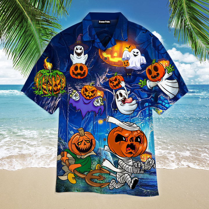 Amazing Pumpkin And Ghost Halloween Hawaiian Shirt | For Men & Women | HW2612-BehighStyle