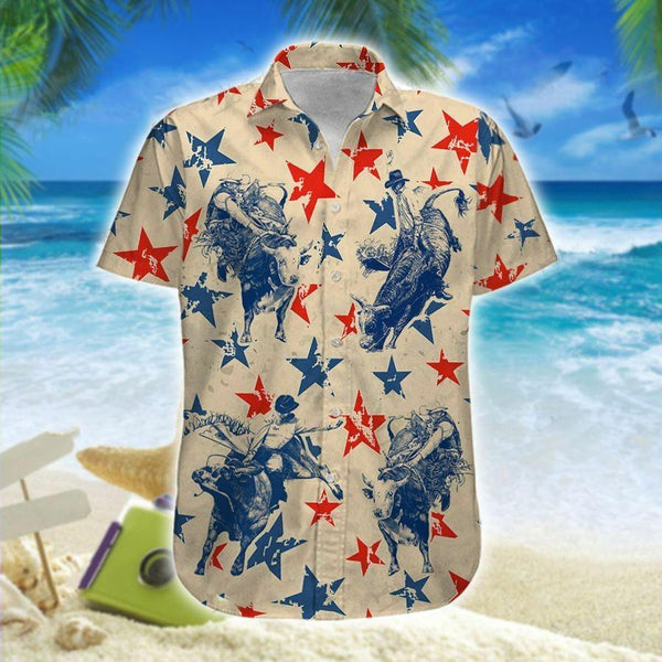 America Bull Riding Hawaiian Shirt | For Men & Women | Adult | HW6691-BehighStyle