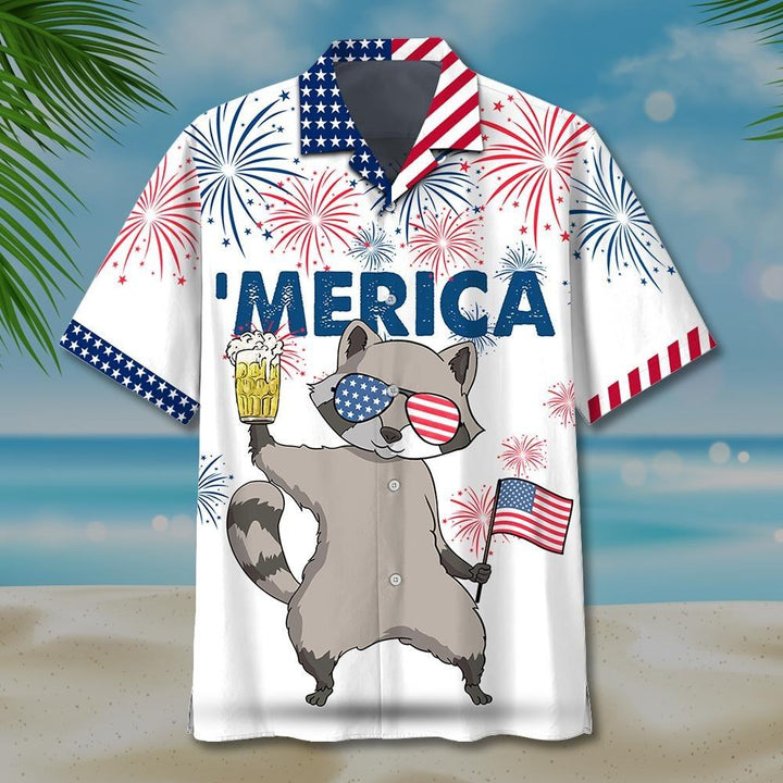 America Raccoon Beer Aloha Hawaiian Shirt | For Men & Women | HW878-BehighStyle