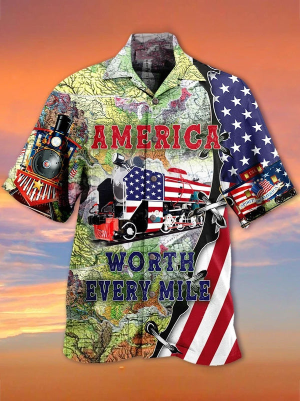 America Worth Every Mile Hawaiian Shirt | For Men & Women | Adult | HW4087-BehighStyle