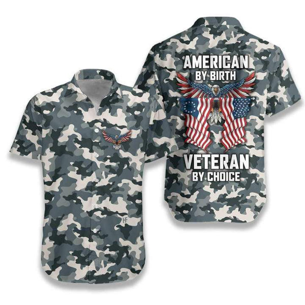 American By Birth Veteran By Choice Hawaiian Shirt | HW3207