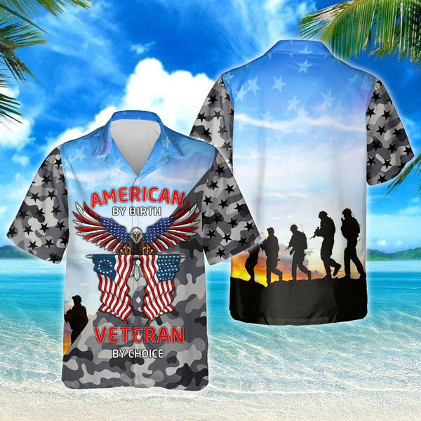 American By Birth Veteran By Choice Hawaiian Shirt | HW3243