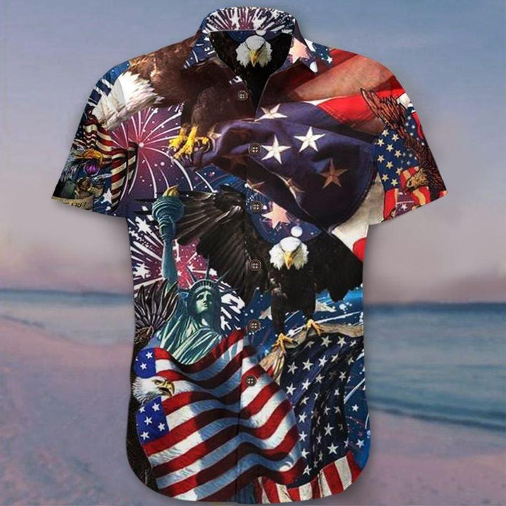 American Eagle Patriotic Aloha Hawaiian Shirt | For Men & Women | HW1697-BehighStyle