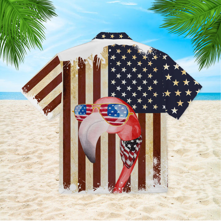 American Flag Flamingo Hawaiian Shirt | For Men & Women | HW812-BehighStyle