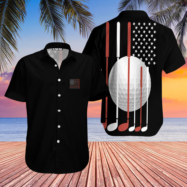 American Flag Golf Player Hawaiian Shirt | Adult | HW2239