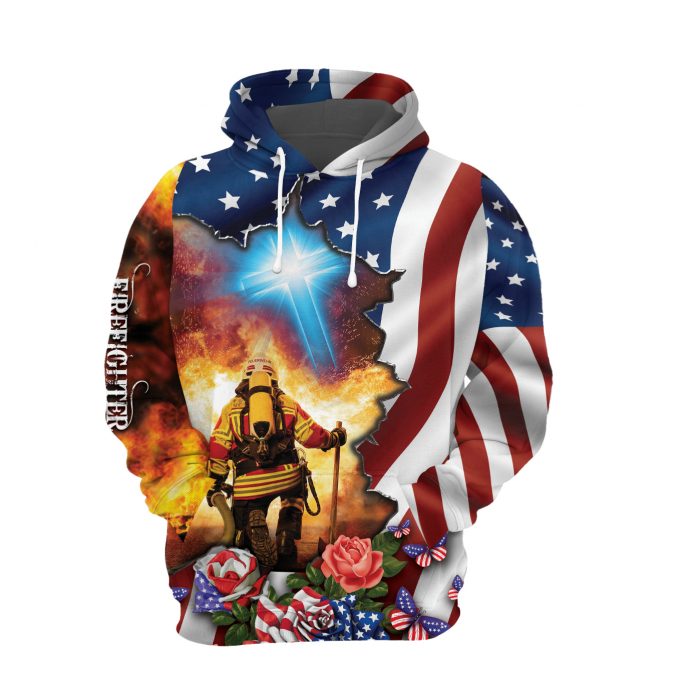 American Flag Jesus Cross Firefighter 3D All Over Print | For Men & Women | Adult | HP784-BehighStyle