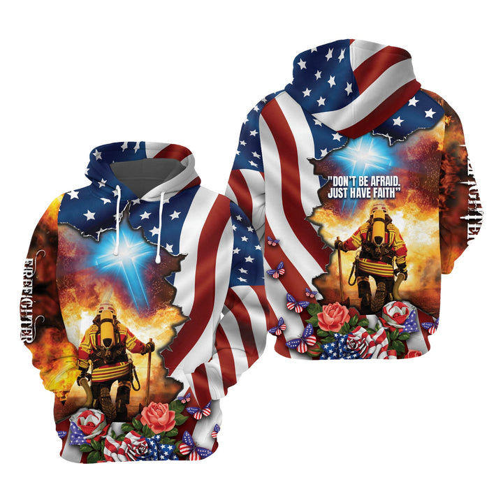 American Flag Jesus Cross Firefighter 3D All Over Print | For Men & Women | Adult | HP784-BehighStyle