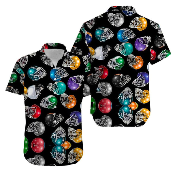 American Football Helmets Aloha Hawaiian Shirt | HW3056