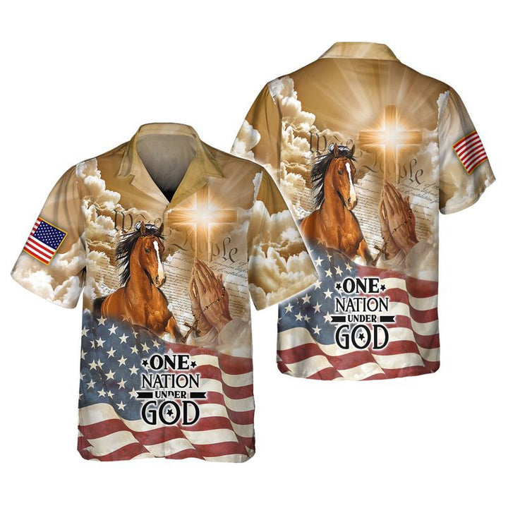 American Horse One Nation Under God Hawaiian Shirt | For Men & Women | HW1727-BehighStyle