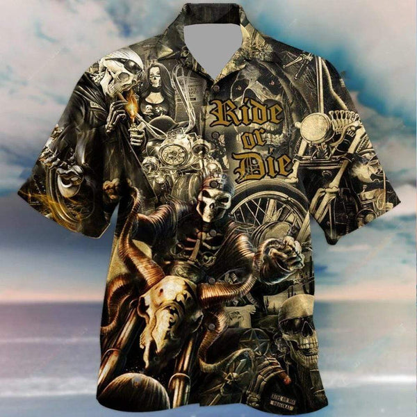 American Motorcycles Gothic Aloha Hawaiian Shirt | For Men & Women | HW1326-BehighStyle