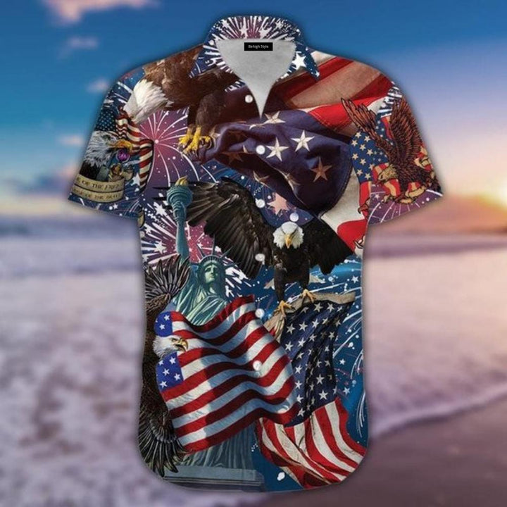 American Patriotic Eagle Memorial Day Hawaiian Shirt | For Men & Women | HW113-BehighStyle