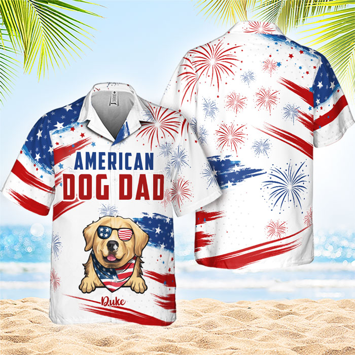 American Pet Dad Custom Name Hawaiian Shirt | For Men & Women | HN730-BehighStyle