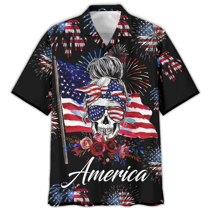 American Pride Skull Independence's Day Hawaiian Shirt | For Men & Women | HW781-BehighStyle