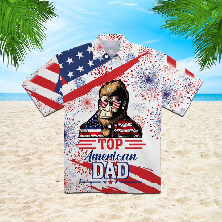 American Top Dad Bigfoot 4th Of July Hawaiian Shirt | For Men & Women | HW847-BehighStyle