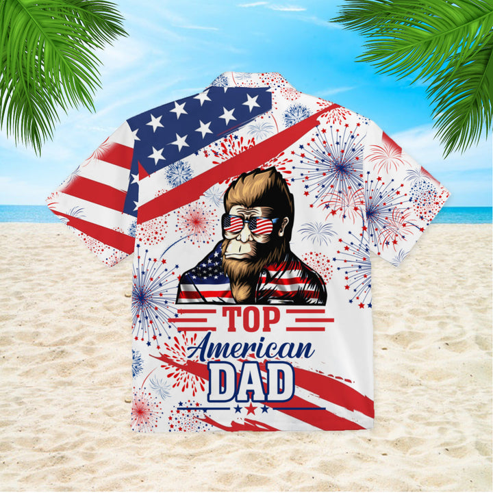 American Top Dad Bigfoot 4th Of July Hawaiian Shirt | For Men & Women | HW847-BehighStyle