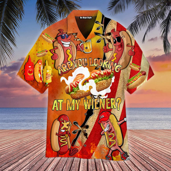 Are You Looking At My Wiener Cool Design Aloha Hawaiian Shirt | For Men & Women | HW1176-BehighStyle