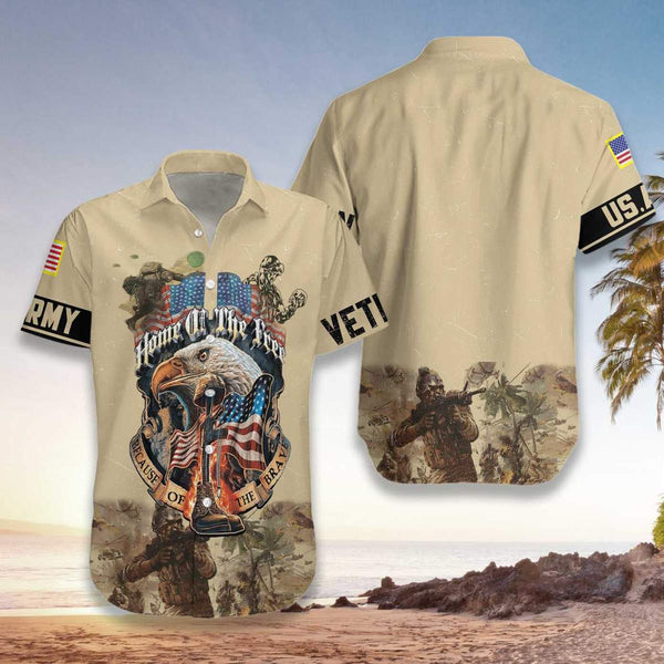 Army Veteran Home Of The Free Hawaiian Shirt | HW3224