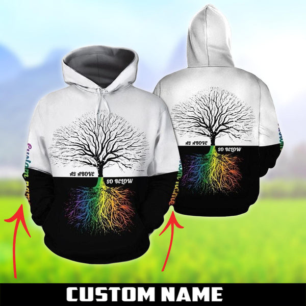 As Above So Below Rainbow Root Custom Name 3D All Over Print | Adult | CN198