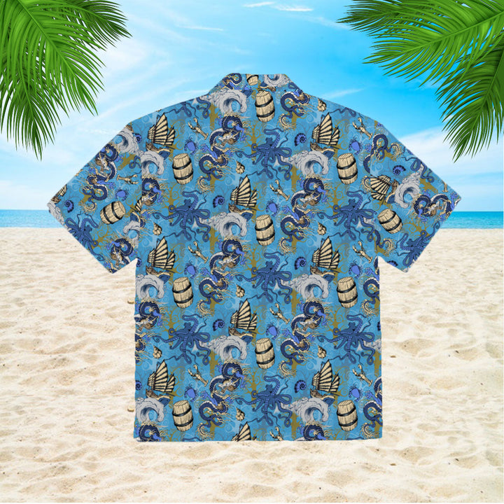 Asian Dragon Octopus And Sea Voyages Hawaiian Shirt | For Men & Women | HW400-BehighStyle