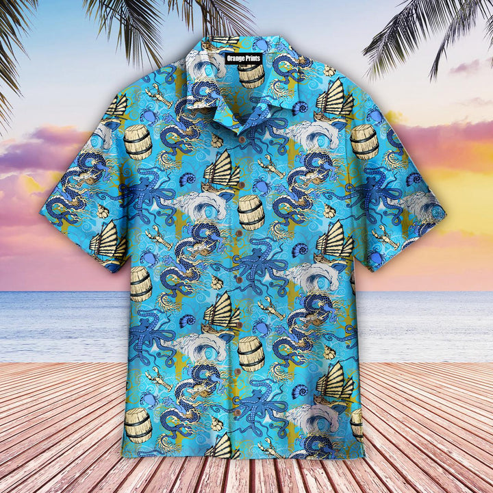 Asian Dragon, Octopus And Sea Voyages Hawaiian Shirt | For Men & Women | WT3035-BehighStyle