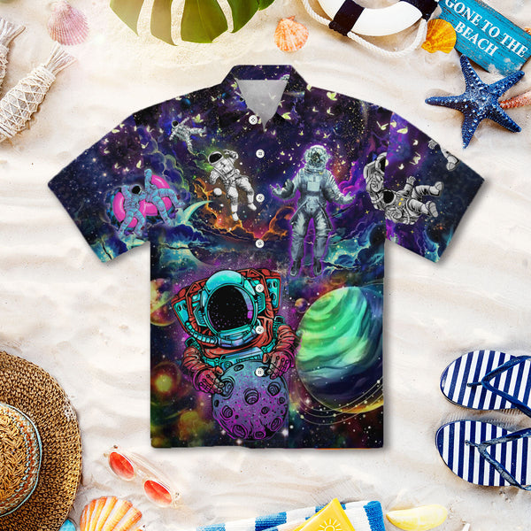 Astronaut In Colorful Universe Hawaiian Shirt | For Men & Women | HW2227-BehighStyle