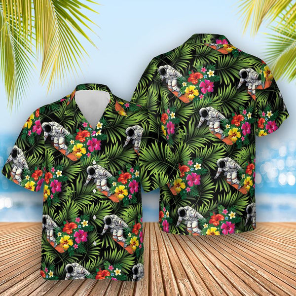 Astronaut Tropical Summer Vacation Hawaiian Shirt | HW3038