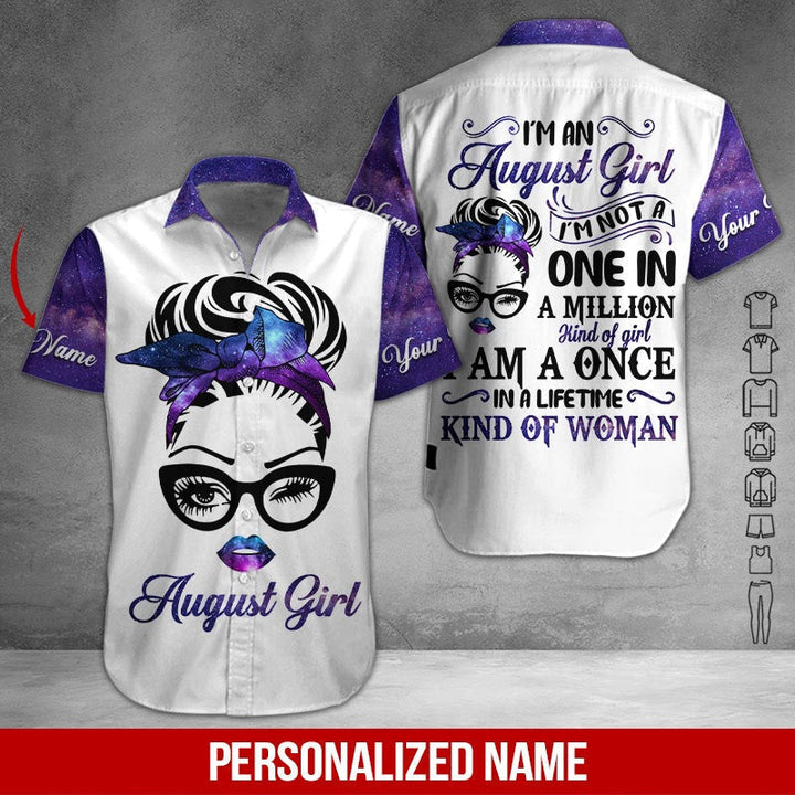 August Girl Custom Name Hawaiian Shirt | For Men & Women | HN558-BehighStyle