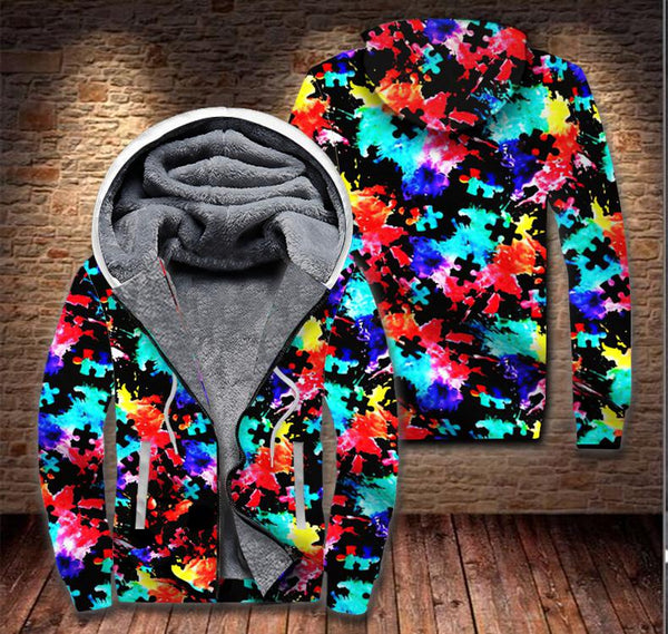 Autism Awareness Fleece Zip Hoodie All Over Print | FZ401