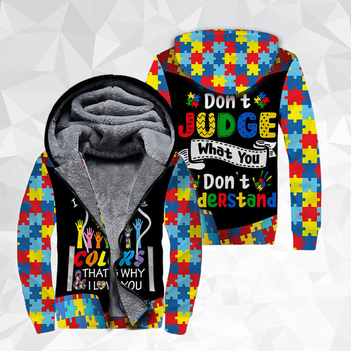 Autism Awareness I See Your Time Color Fleece Zip Hoodie All Over Print | For Men & Women | fz113-BehighStyle