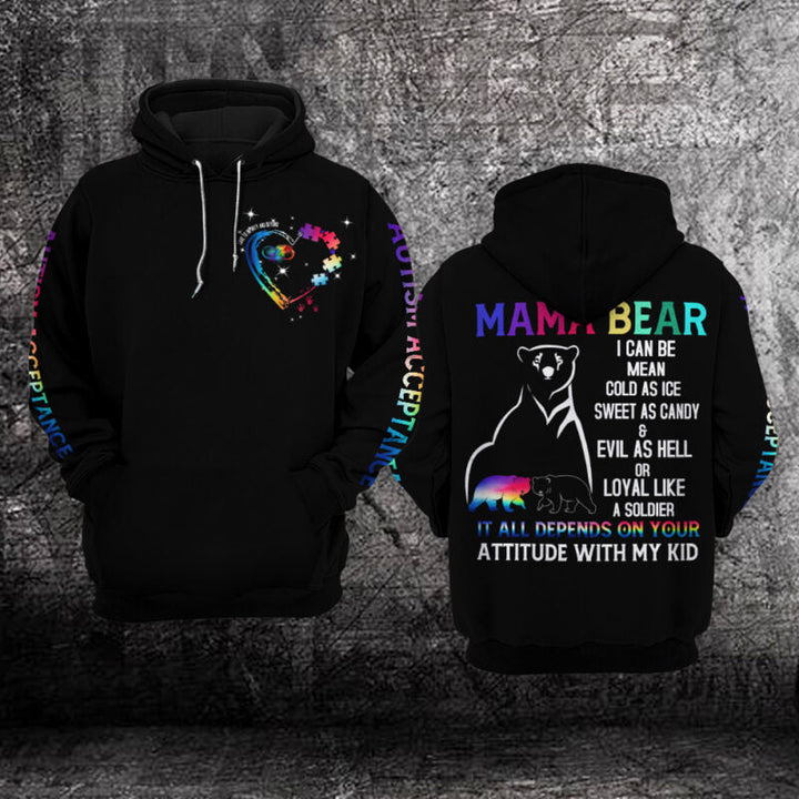 Autism Awareness Mama Bear 3D All Over Print | For Men & Women | Adult | HO7905-BehighStyle